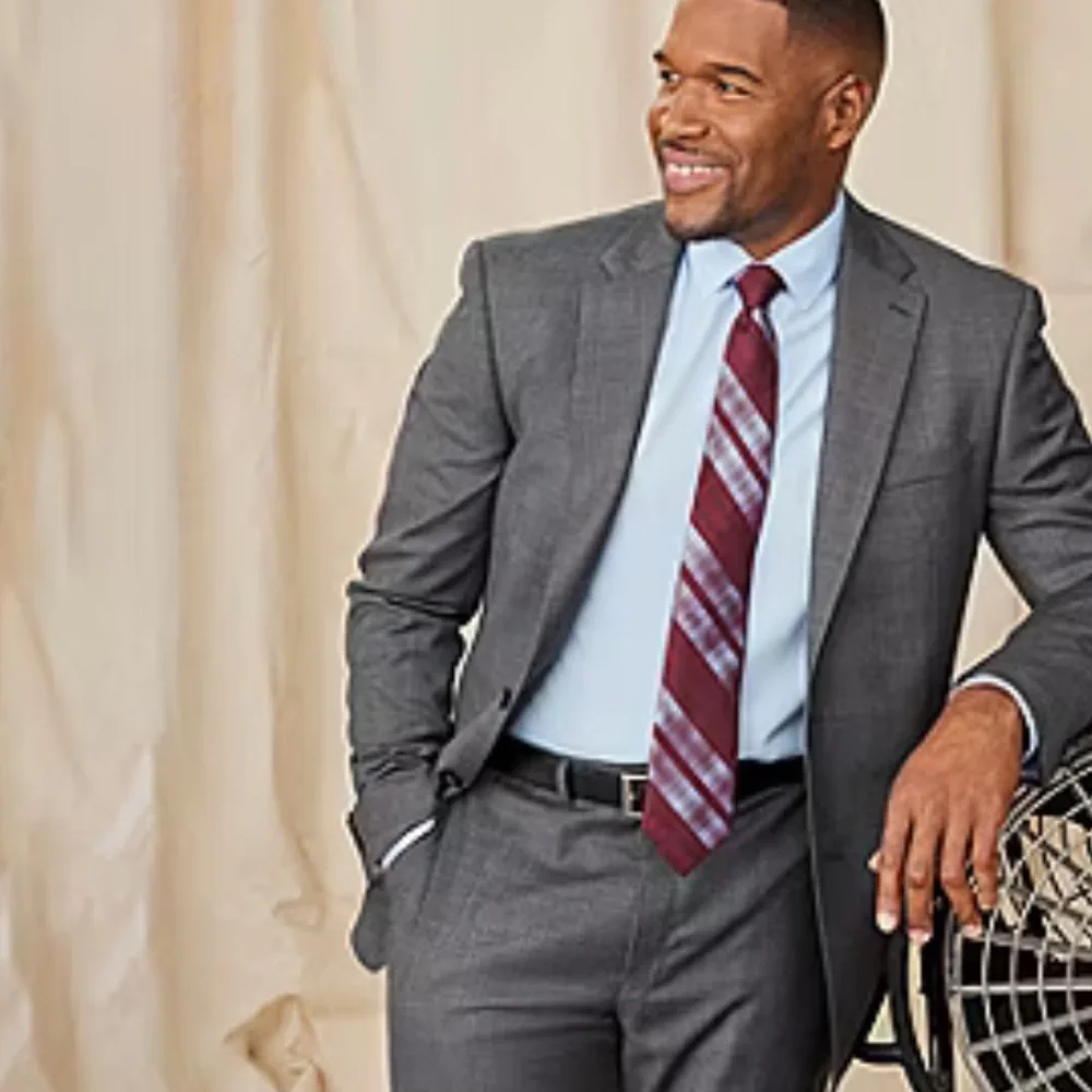 Men's Michael Strahan Modern Fit Gray Two-Button Suit Jacket sz 44L